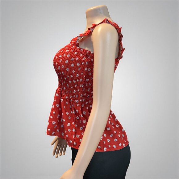 Floral Women Red Smock Tank - Picture 7 of 9